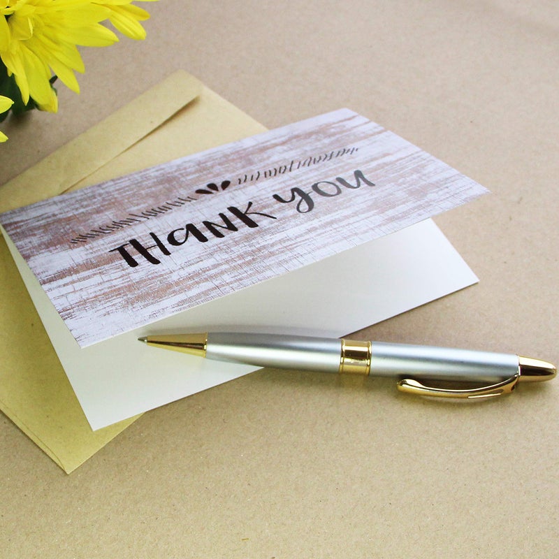 Toros.Store TOROS store 30 Pack Thank You Cards Set with Kraft Envelopes - 5 of Each Design - Perfect for Wedding Birthday Baby Shower Party Graduation - Image 4
